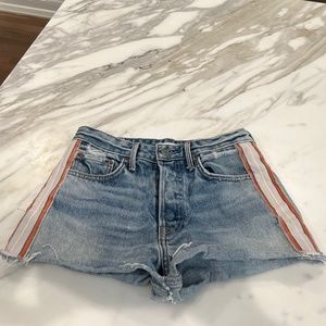 GRLFRND Cindy Salerno side stripe denim shorts 25